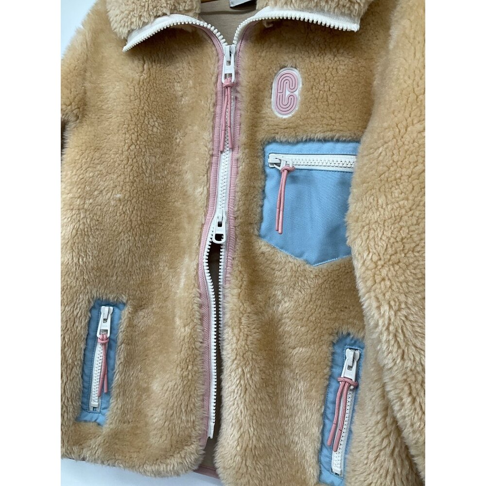 COACH Sherpa Zip-Up Jacket size XS Cream  Excellent Condition! - Picture 6 of 13